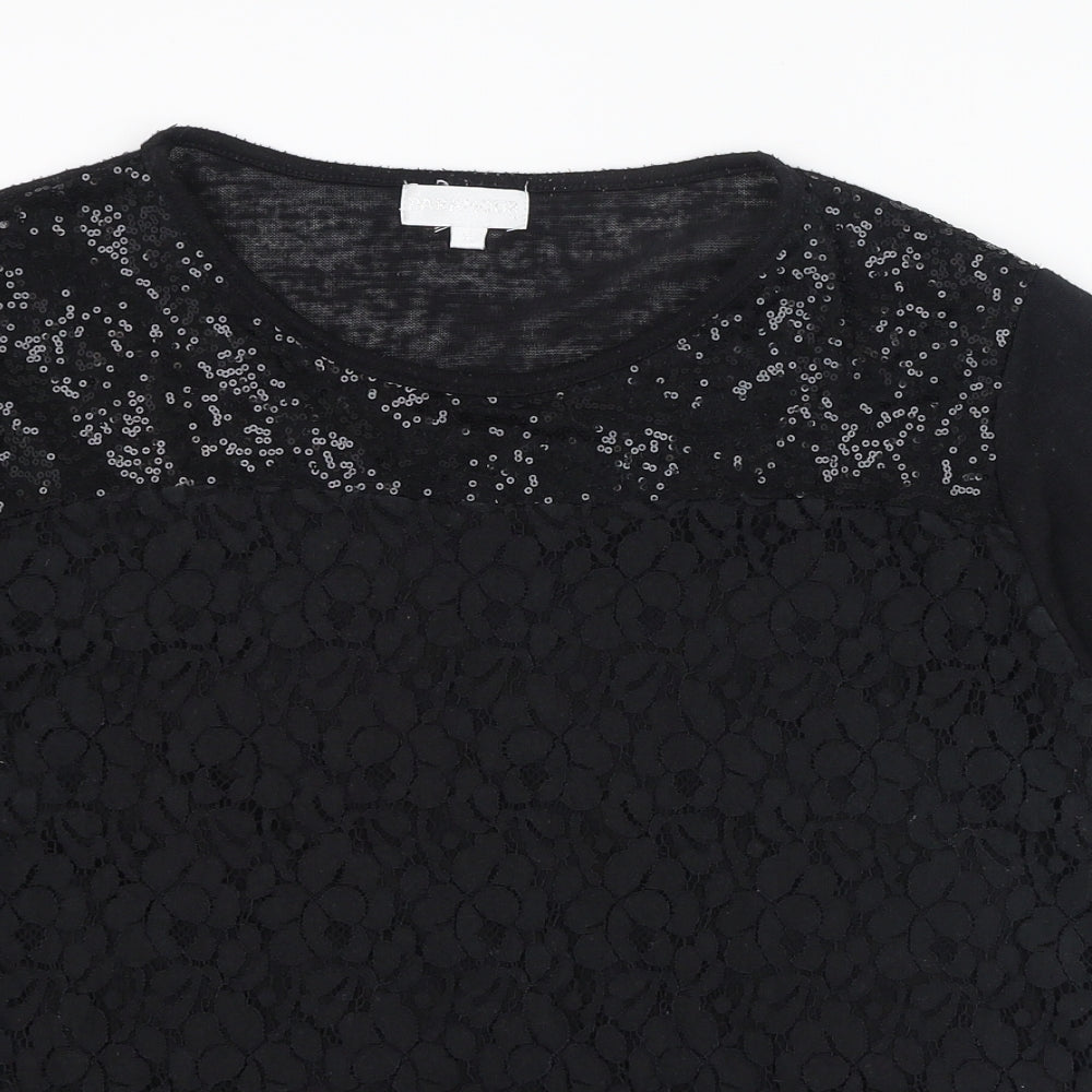 Paramour Womens Black  Polyester Basic T-Shirt Size XL Round Neck