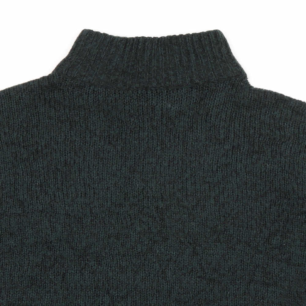 New Look Womens Green High Neck  Acrylic Pullover Jumper Size S