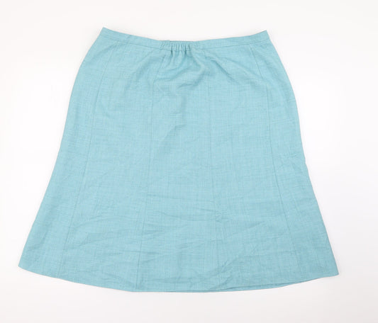 EWM Womens Blue  Polyester A-Line Skirt Size 18   Zip