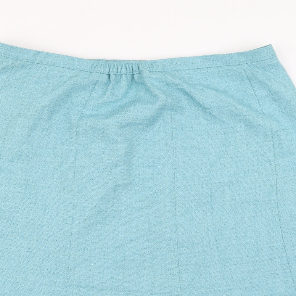 EWM Womens Blue  Polyester A-Line Skirt Size 18   Zip