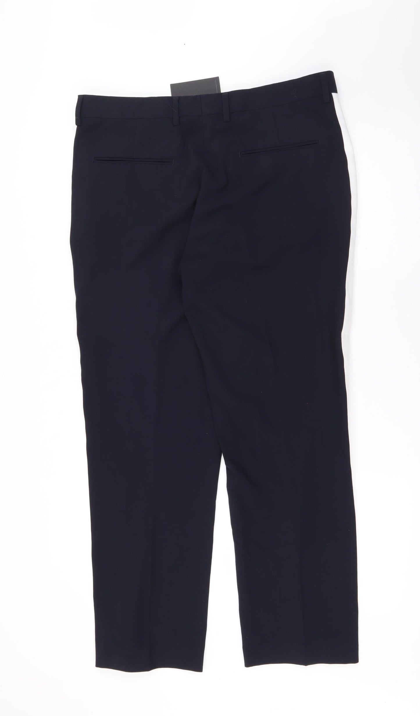 ASOS Womens Blue  Polyester Trousers  Size 34 in L28 in Regular Zip