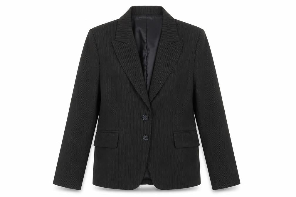 Simply Be Womens Black Striped Polyester Jacket Suit Jacket Size 14   - Shoulder pads
