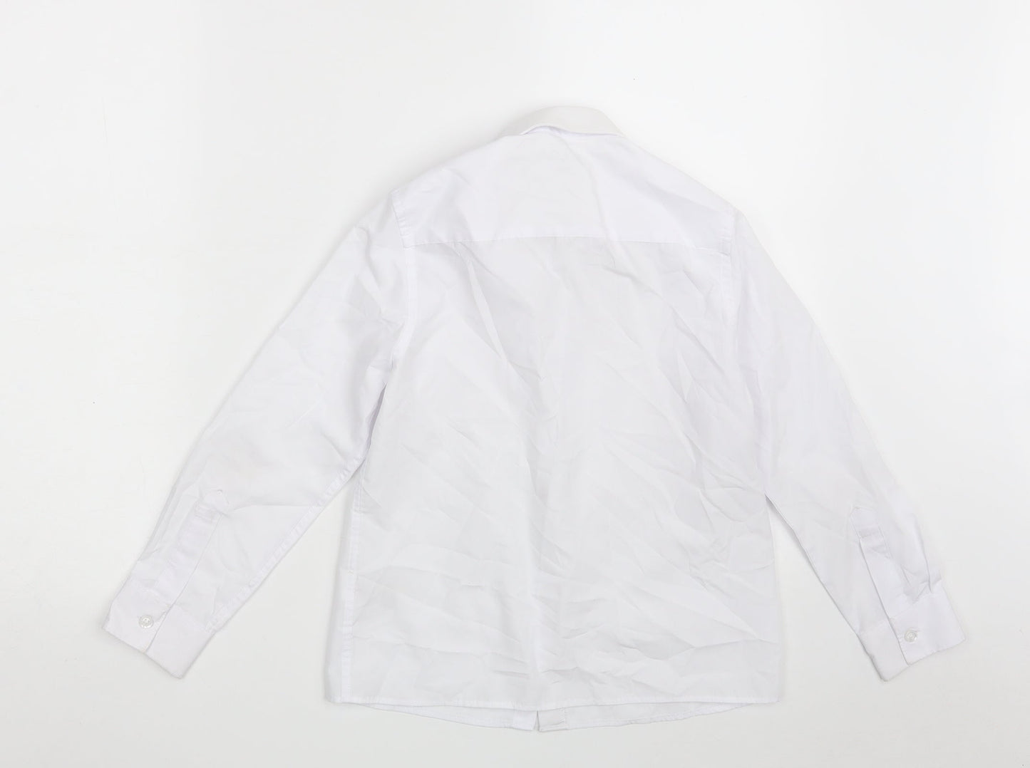 Marks and Spencer Girls White  Polyester Basic Button-Up Size 8-9 Years Collared Button - School wear