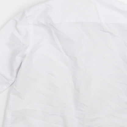 Marks & Spencer Girls White  Polyester Basic Button-Up Size 8-9 Years Collared Button - School wear