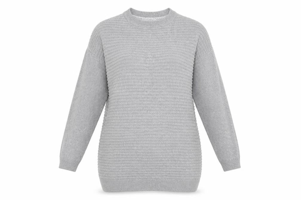 George Womens Grey Round Neck  Cotton Pullover Jumper Size 8
