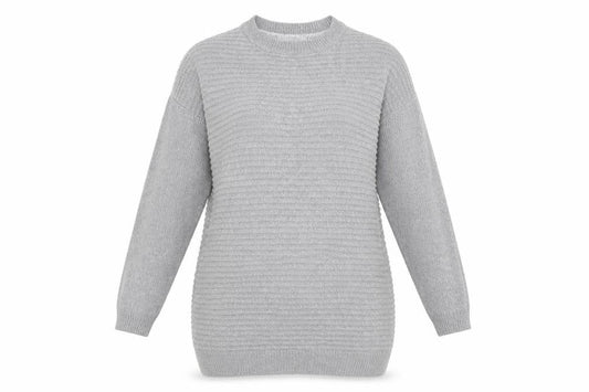 George Womens Grey Round Neck  Cotton Pullover Jumper Size 8