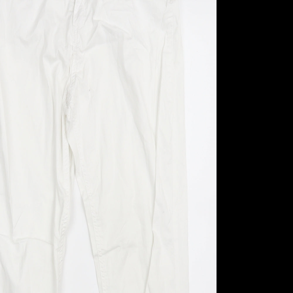 Originals  Womens White  Cotton Straight Jeans Size 10 L28 in Regular Zip