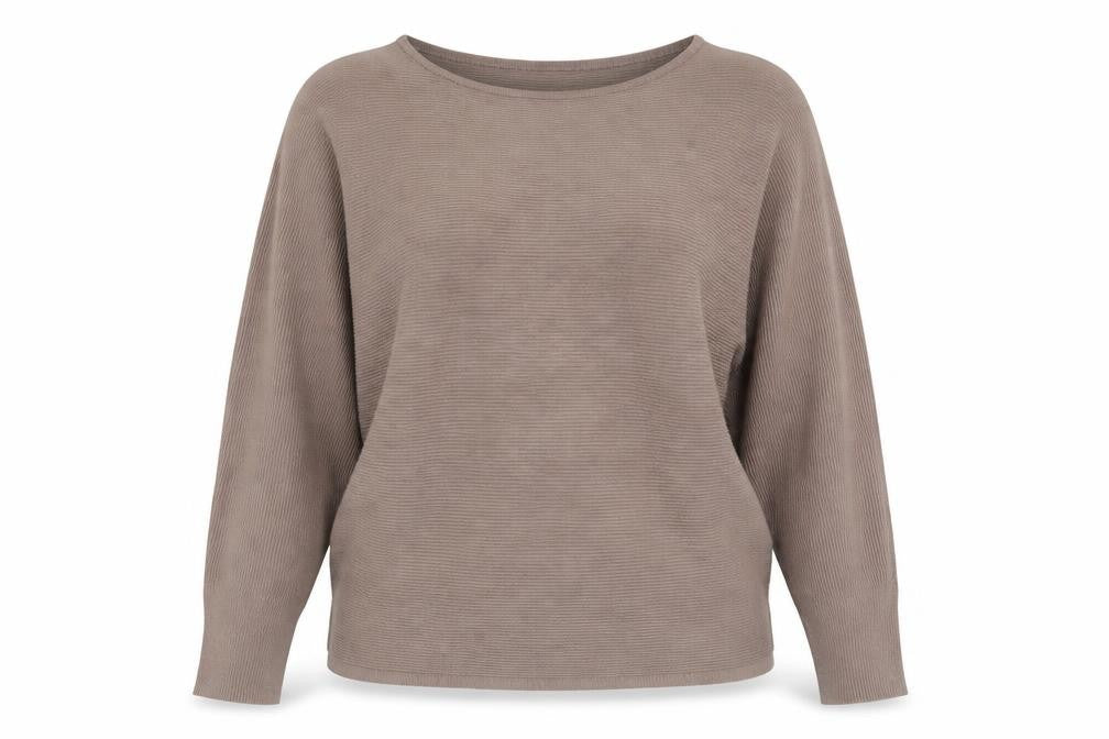 Alexara Womens Brown Boat Neck  Viscose Pullover Jumper Size S