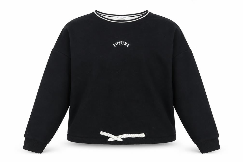 Marks & Spencer Girls Black  Cotton Pullover Sweatshirt Size 11-12 Years   - Future