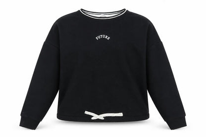 Marks & Spencer Girls Black  Cotton Pullover Sweatshirt Size 11-12 Years   - Future
