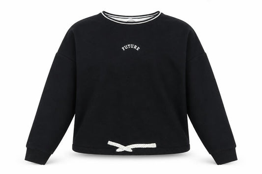Marks & Spencer Girls Black  Cotton Pullover Sweatshirt Size 11-12 Years   - Future