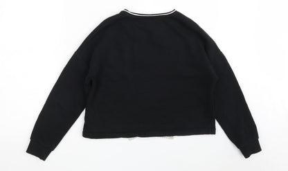 Marks & Spencer Girls Black  Cotton Pullover Sweatshirt Size 11-12 Years   - Future