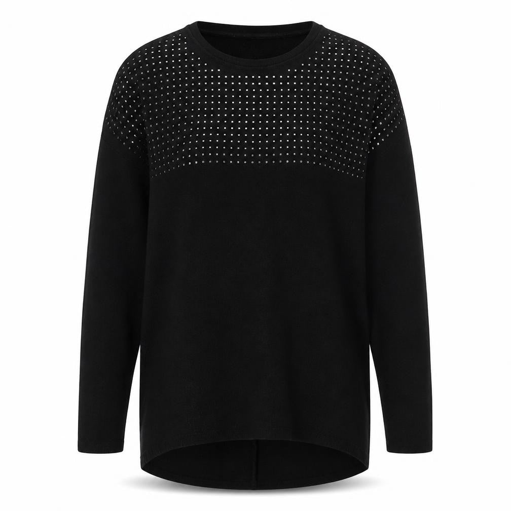 New Look Womens Black Round Neck  Viscose Pullover Jumper Size M