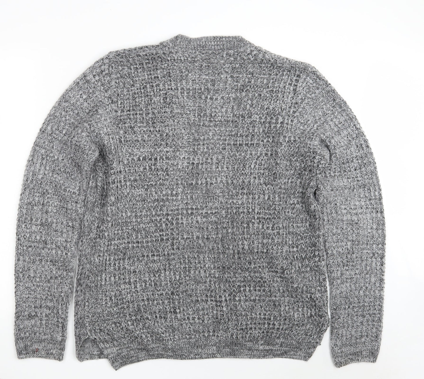 River Island Womens Grey V-Neck  Acrylic Wrap Jumper Size M
