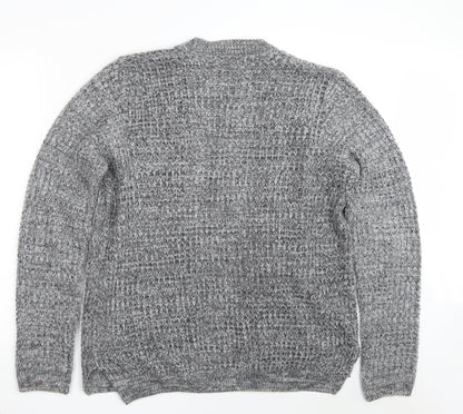 River Island Womens Grey V-Neck  Acrylic Wrap Jumper Size M