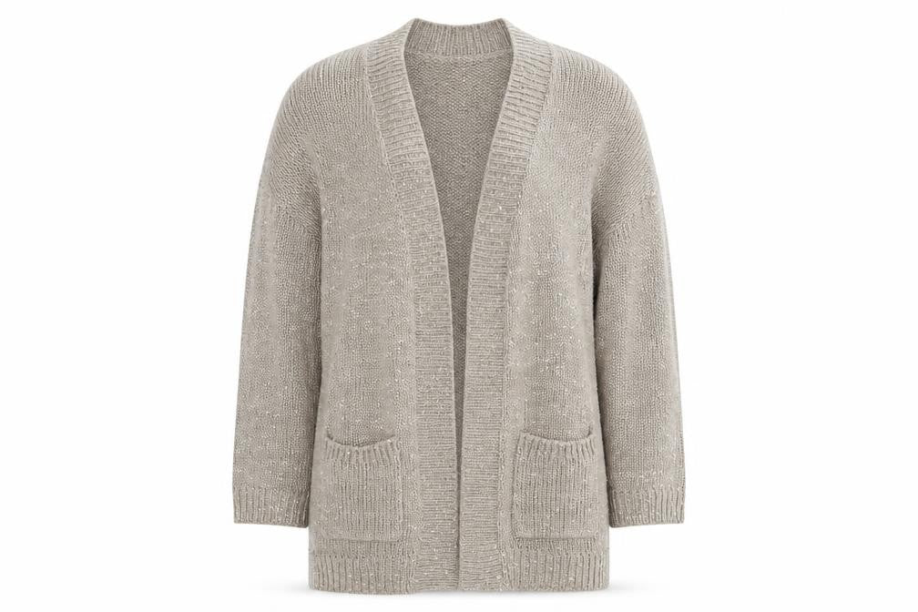 Wallis Womens Silver V-Neck  Acrylic Cardigan Jumper Size S