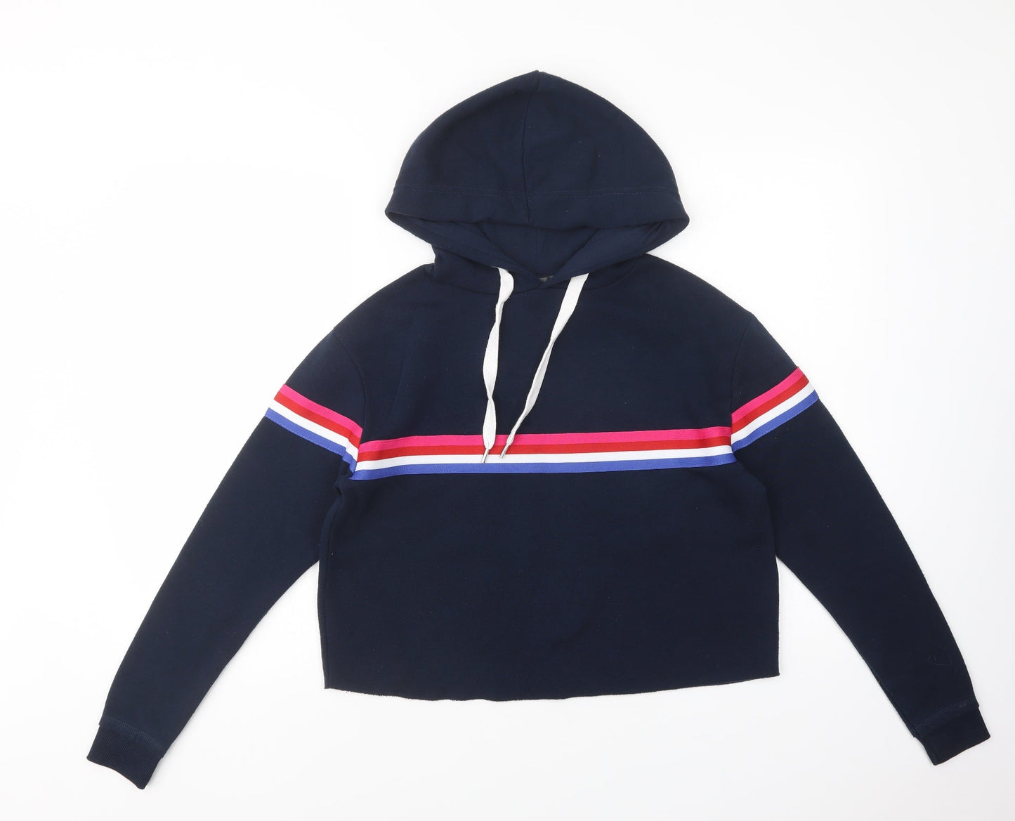 Primark Womens Blue Striped Polyester Pullover Hoodie Size 6  Pullover