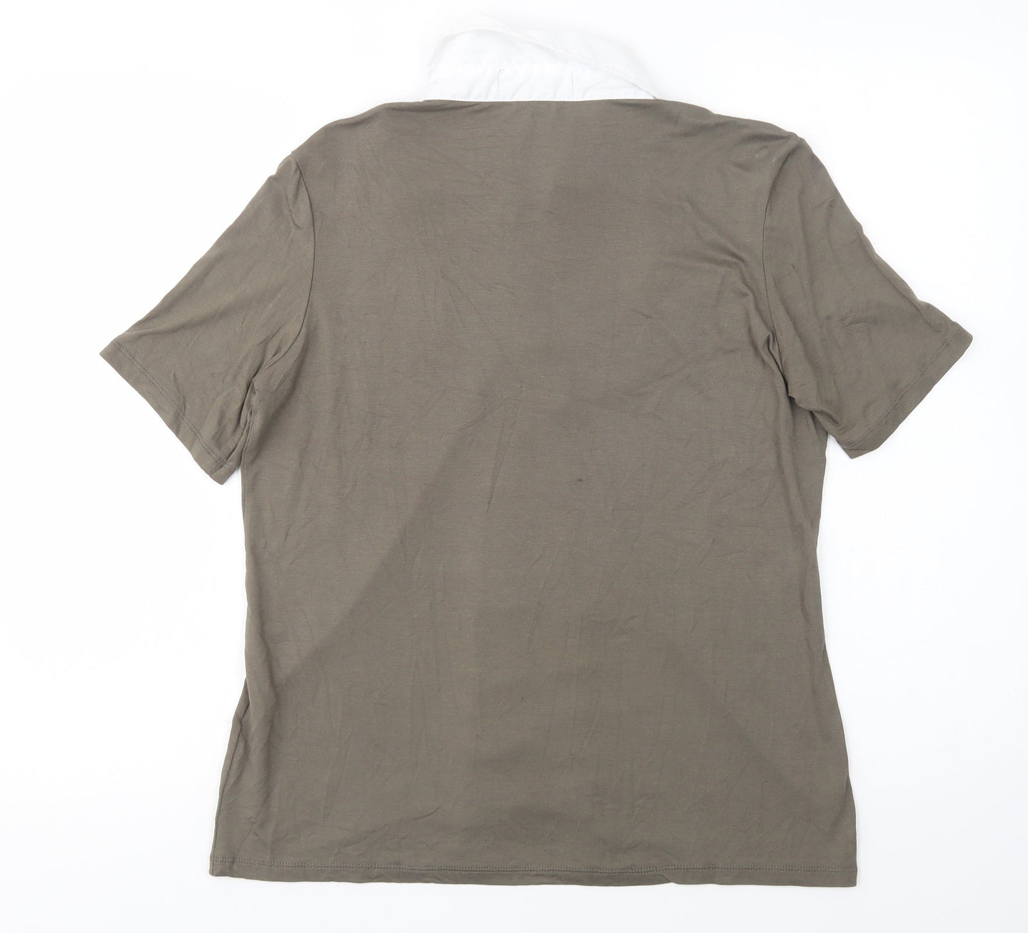 Gabriella Vicenza Womens Green  Polyester Basic Blouse Size 10 Collared
