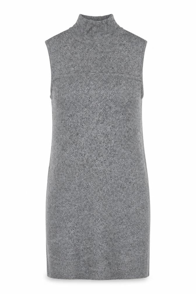Azalea Womens Grey Mock Neck  Polyester Tunic Jumper Size M