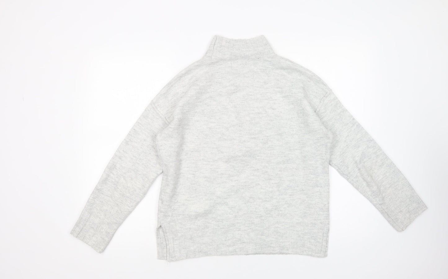 Primark Womens Grey High Neck  Acrylic Pullover Jumper Size 10