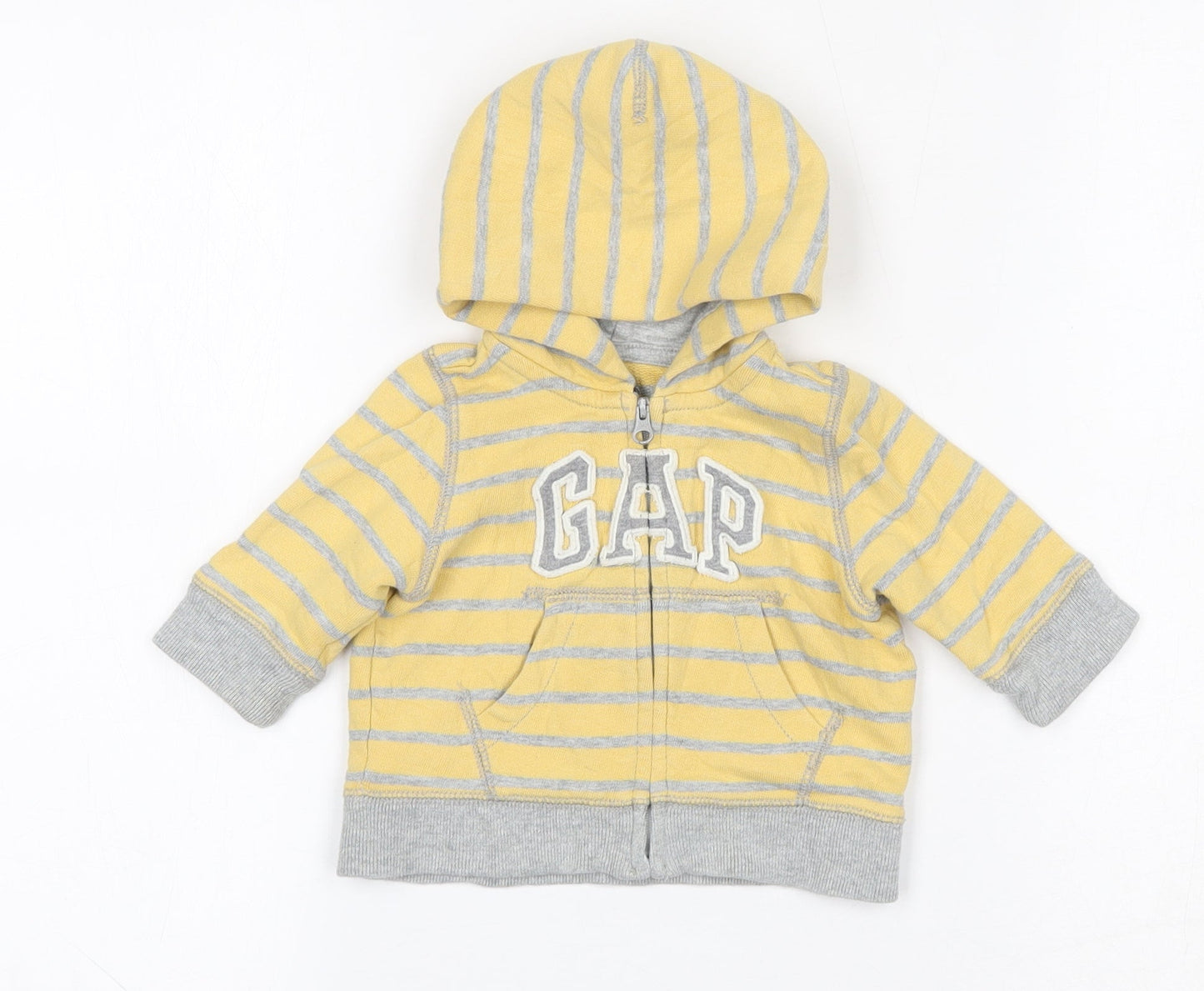 Gap Baby Yellow Striped 100% Cotton Full Zip Jumper Size 3-6 Months  Zip