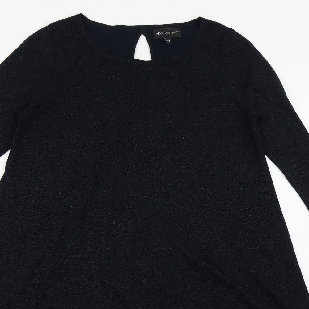 NEXT Womens Blue  Viscose Basic T-Shirt Size 10 Round Neck
