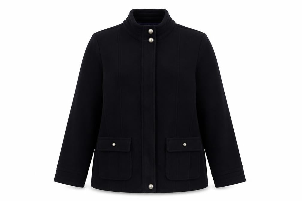 Classic  Womens Blue   Overcoat Coat Size 16  Zip