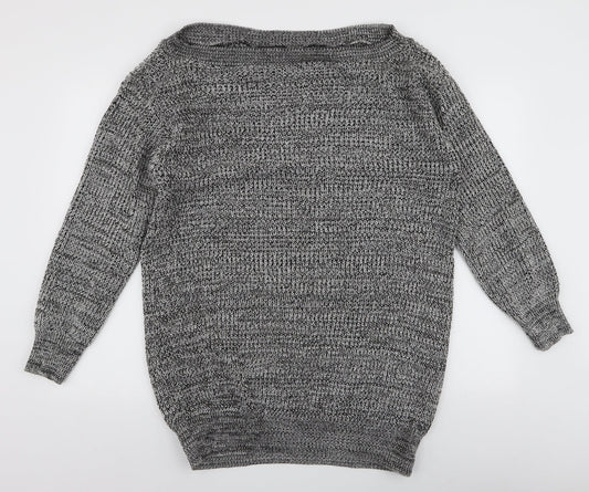 Be Jealous  Womens Grey  Acrylic Jumper Dress  Size S  Off the Shoulder Pullover