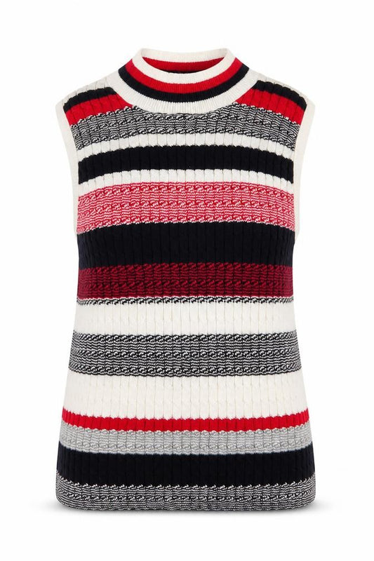 Atmosphere Womens Multicoloured Striped Cotton Camisole Tank Size 10 High Neck