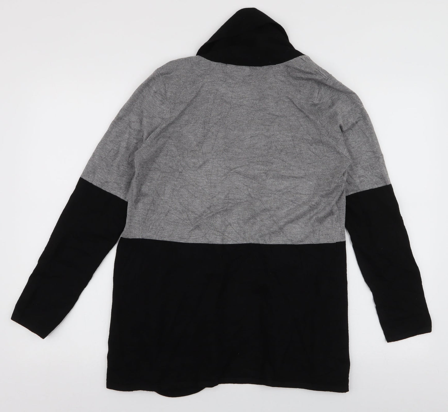 Preworn Womens Grey Collared  Rayon Cardigan Jumper Size M