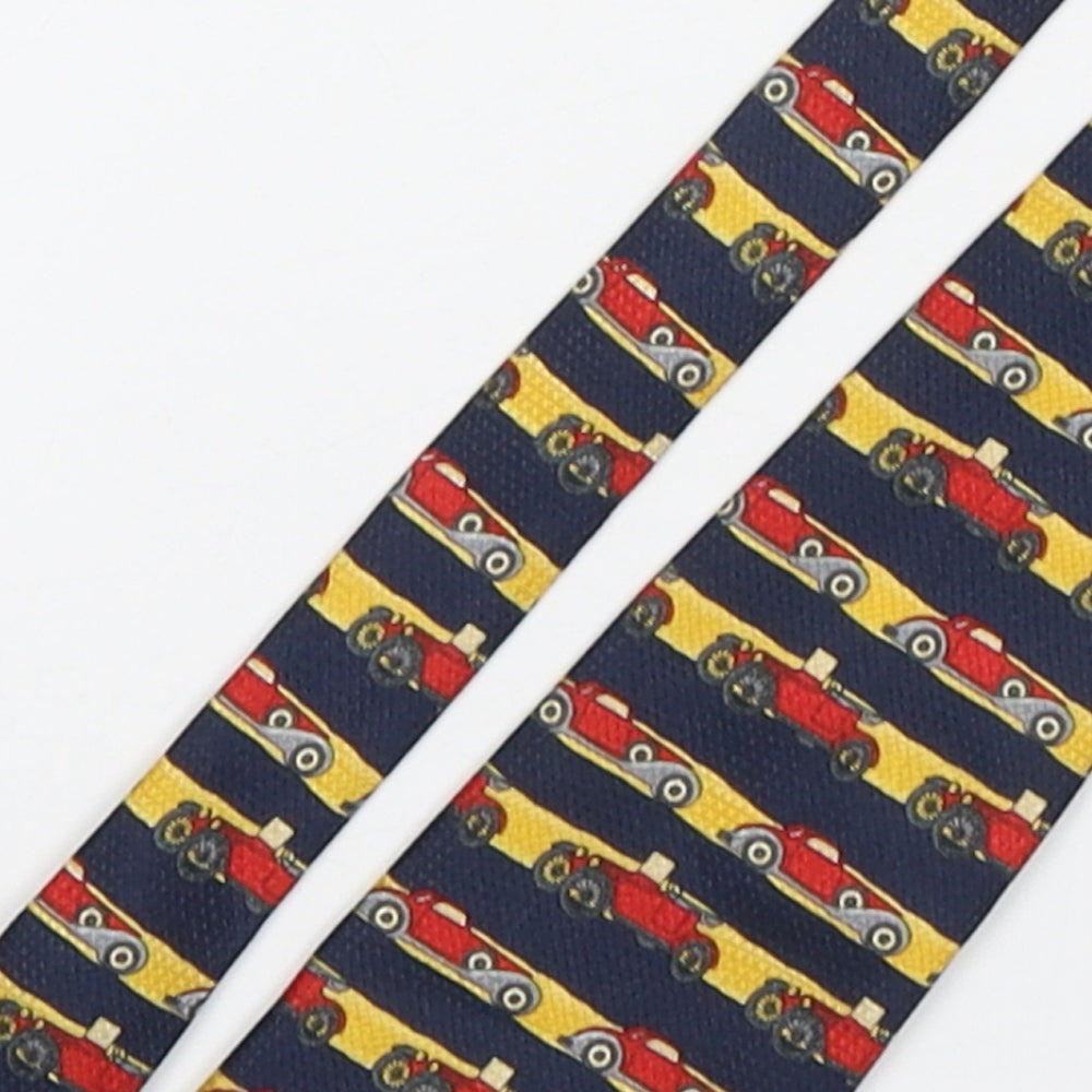 Halfords Mens Multicoloured Striped Polyester Pointed Tie One Size - Car Print