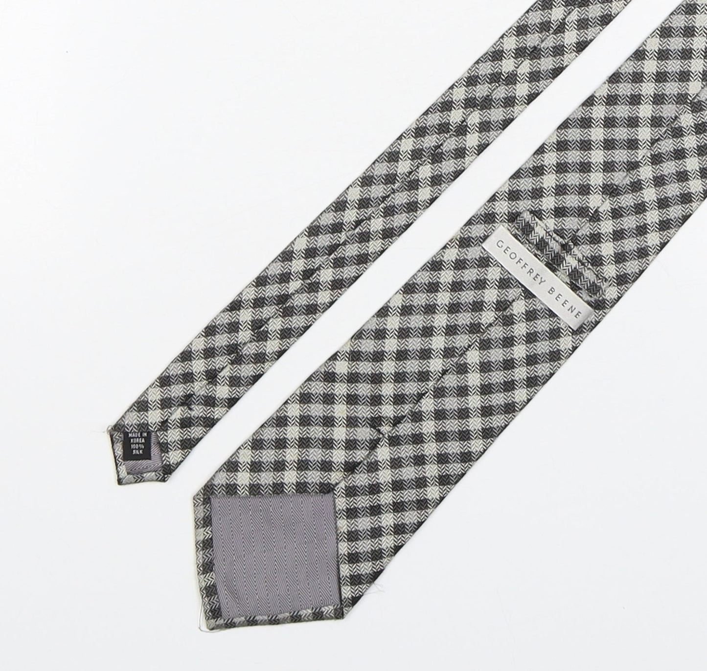Geoffrey Beene  Mens Multicoloured Plaids & Checks Silk Pointed Tie One Size