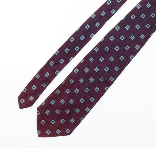 Michelsons Mens Purple Geometric Polyester Pointed Tie One Size