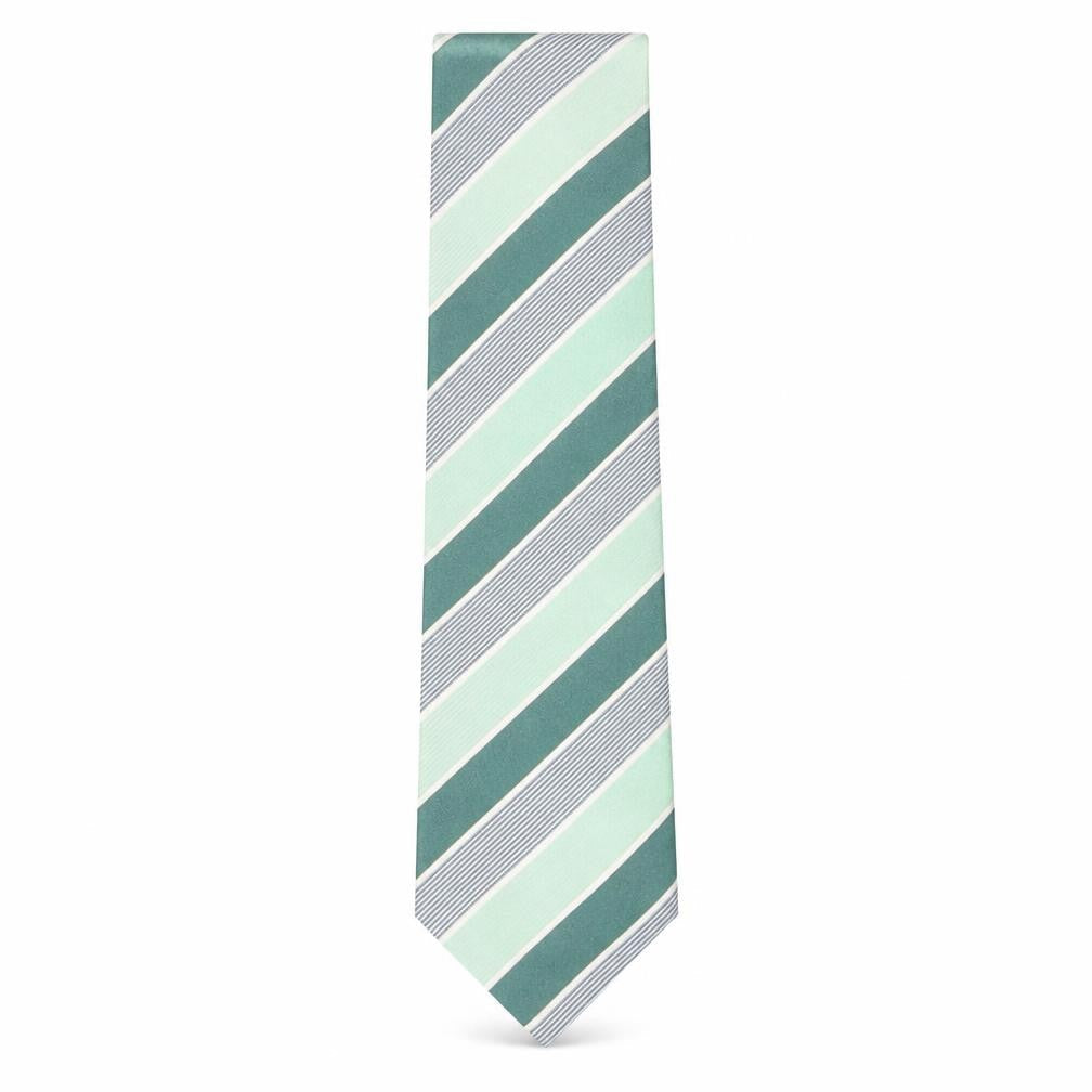 Kenneth Cole  Mens Green Striped Silk Pointed Tie One Size