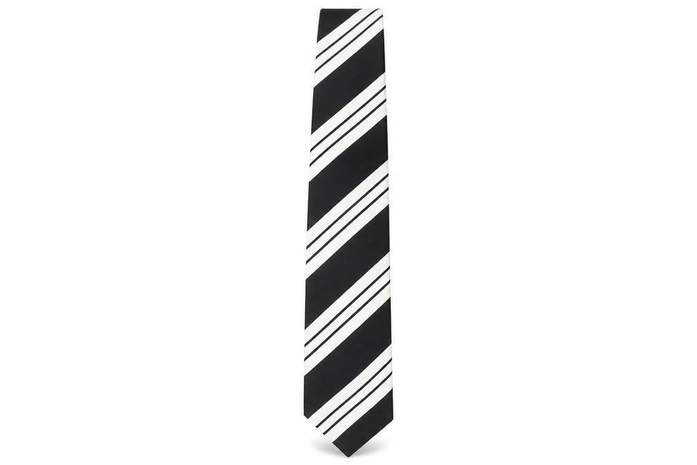Autograph Mens Multicoloured Striped Silk Pointed Tie One Size