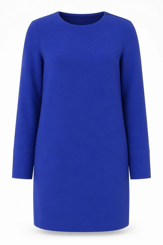 Warehouse Womens Blue  Polyester Shift  Size 8  Round Neck Zip