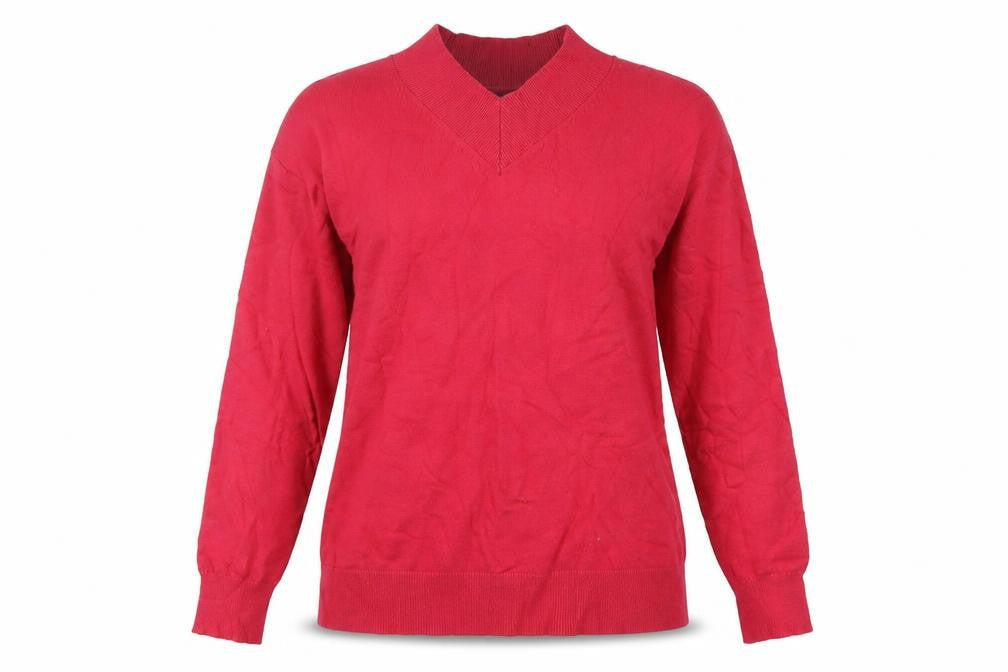 Marks & Spencer Womens Pink V-Neck  Acrylic Pullover Jumper Size XS