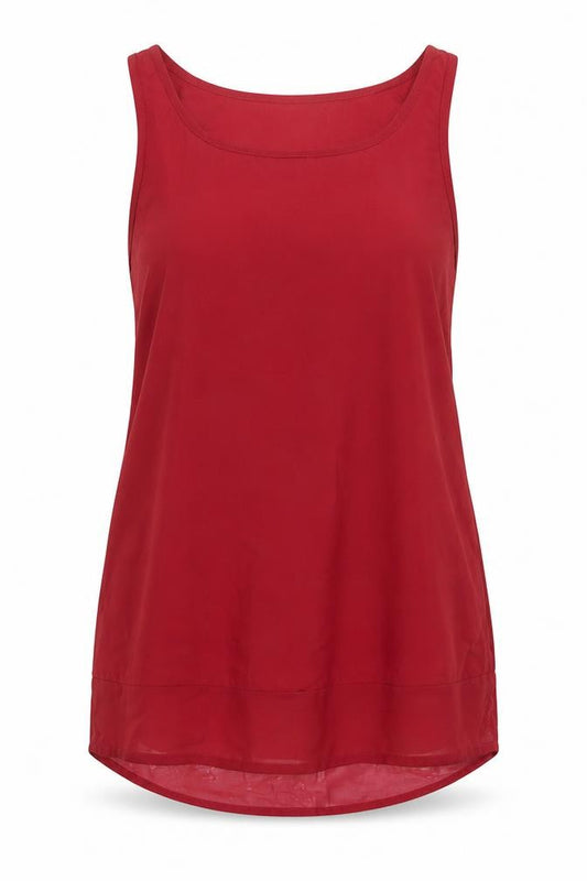 Atmosphere Womens Red  Polyester Basic Tank Size 8 Scoop Neck