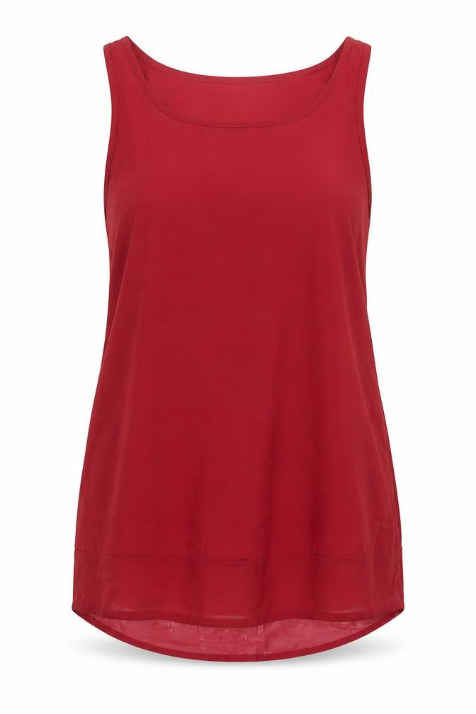 Atmosphere Womens Red  Polyester Basic Tank Size 8 Scoop Neck