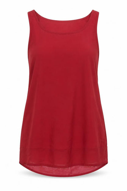 Atmosphere Womens Red  Polyester Basic Tank Size 8 Scoop Neck