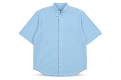 defined Mens Blue  Polyester  Button-Up Size L Collared Button
