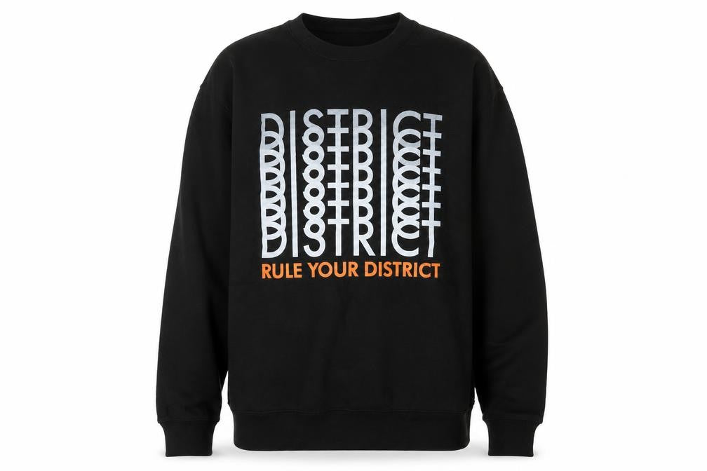 Just Hoods Mens Black  Cotton Pullover Sweatshirt Size M   - rule your district