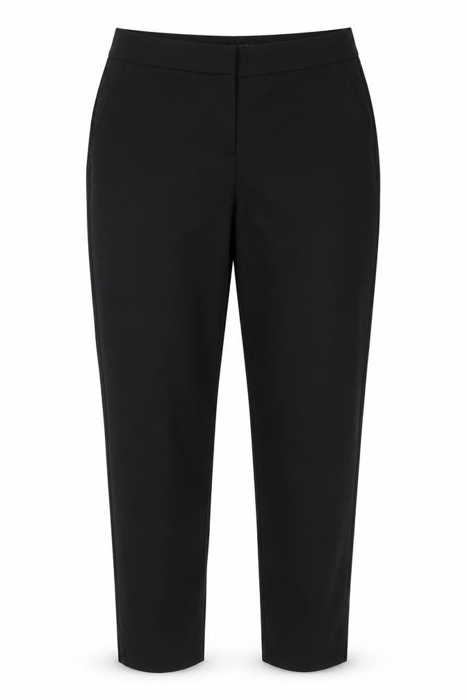 Papaya Womens Black  Polyester Trousers  Size 12 L27 in Regular Hook & Eye