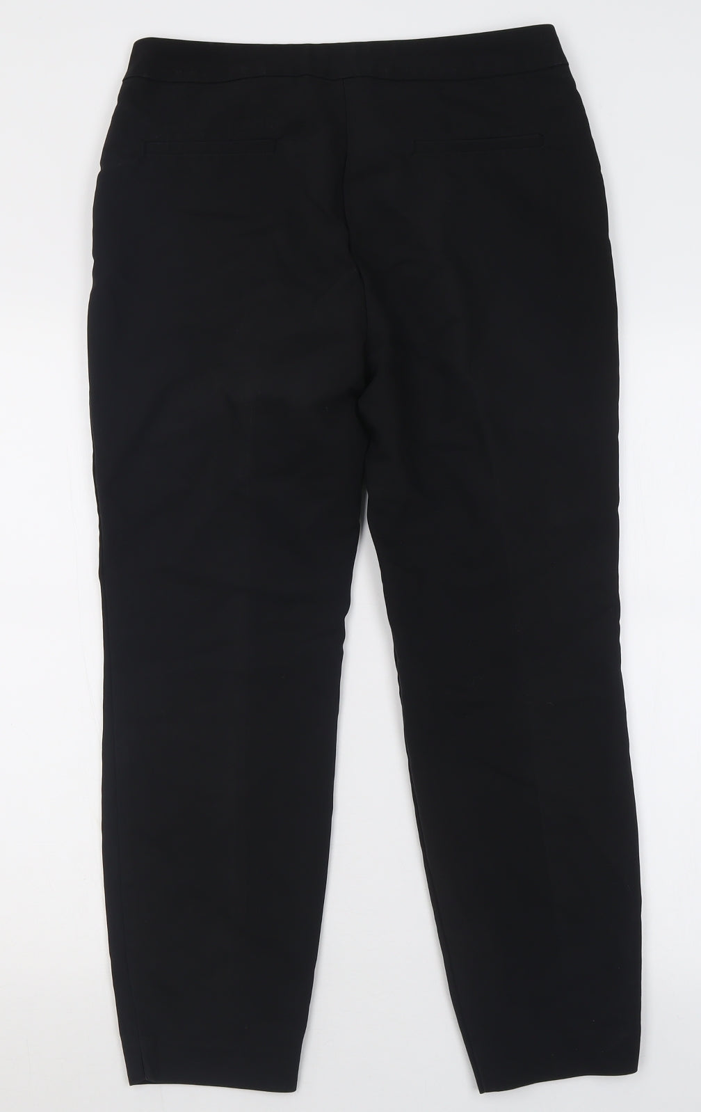 Papaya Womens Black  Polyester Trousers  Size 12 L27 in Regular Hook & Eye