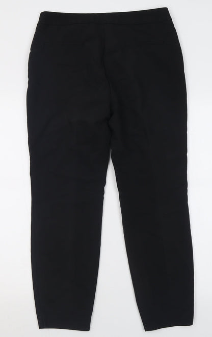 Papaya Womens Black  Polyester Trousers  Size 12 L27 in Regular Hook & Eye