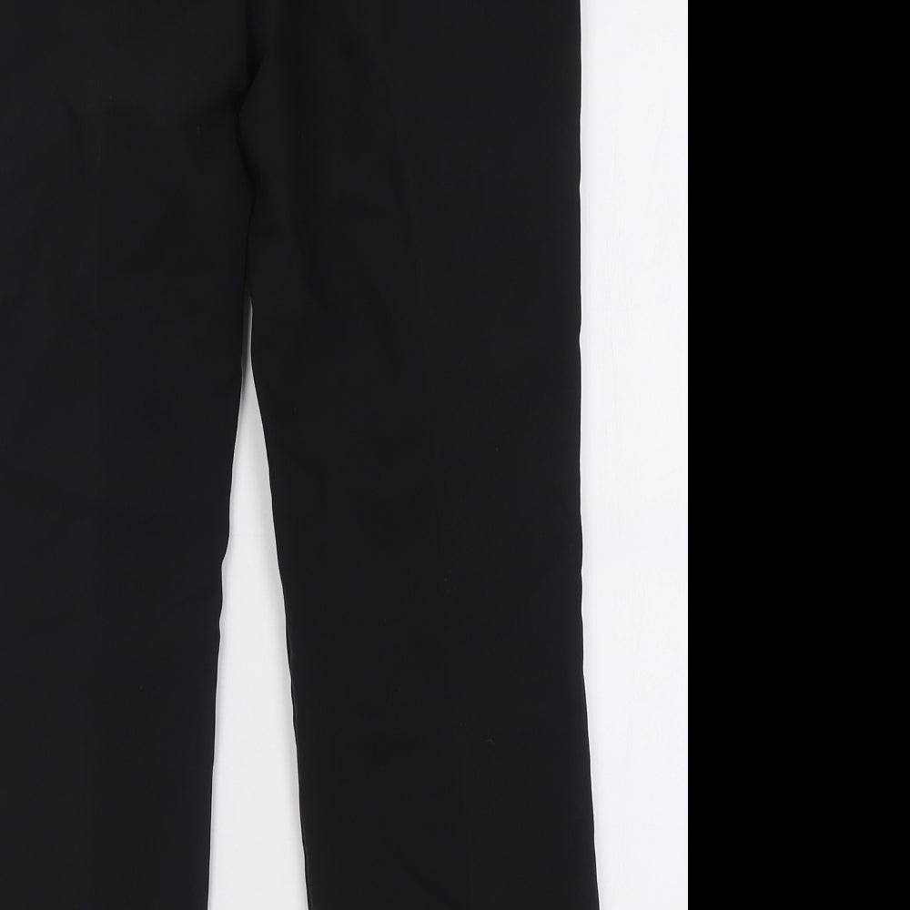 Papaya Womens Black  Polyester Trousers  Size 12 L27 in Regular Hook & Eye