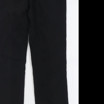 Papaya Womens Black  Polyester Trousers  Size 12 L27 in Regular Hook & Eye