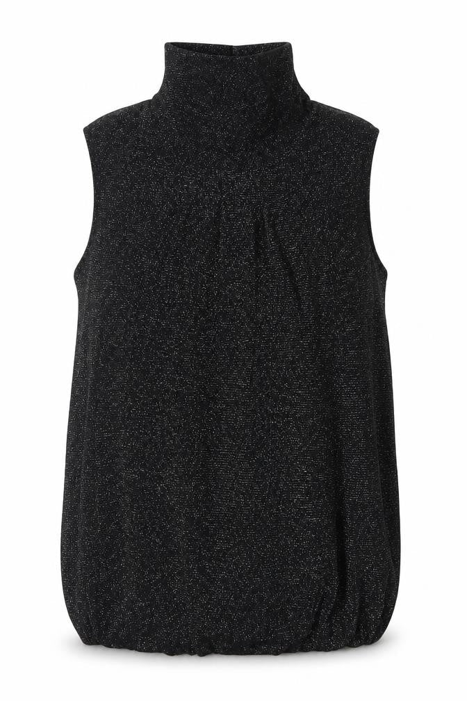 Debenhams Womens Black  Nylon Basic Tank Size 12 Roll Neck