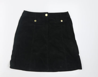 Oasis Womens Green  Cotton A-Line Skirt Size 10   Button