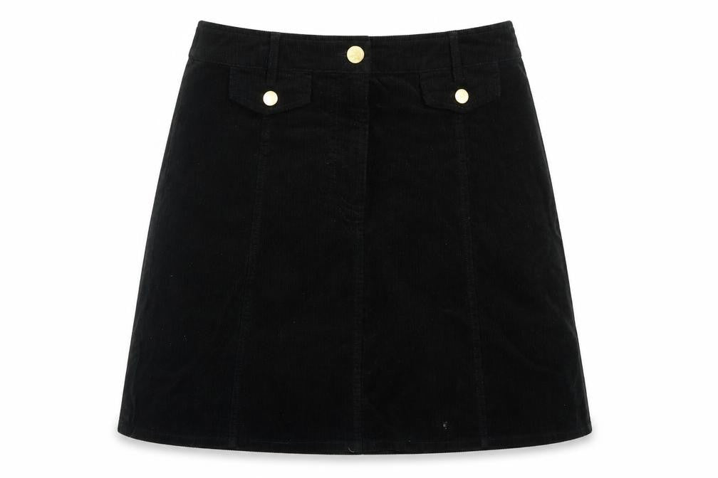 Oasis Womens Green  Cotton A-Line Skirt Size 10   Button